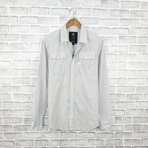 G Star RAW Men's Button up Landoh Shirt Long Sleeve In Gray size Medium NWT